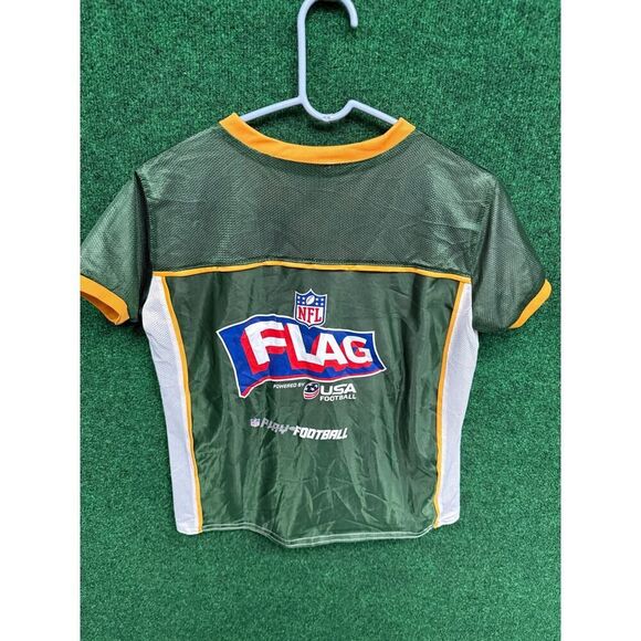 Youth Green Bay Packers NFL Reversible Green & White Flag Football Jersey Large - Picture 2 of 5